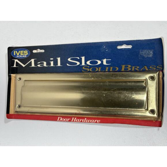 IVES BY SCHLAGE MAIL SLOT-SATIN BRASS- DOOR HARDWARE, BRAND NEW -Made in USA - Picture 1 of 7